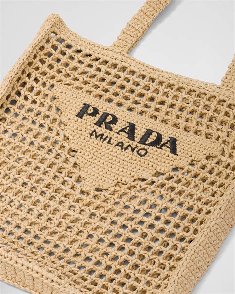 prada tote crochet|Prada soft leather tote.